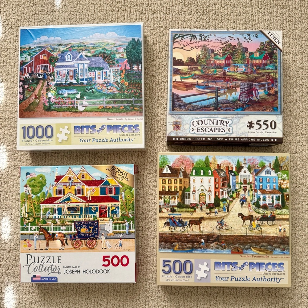 Lot of 4 puzzles (1000 and 500 pieces)